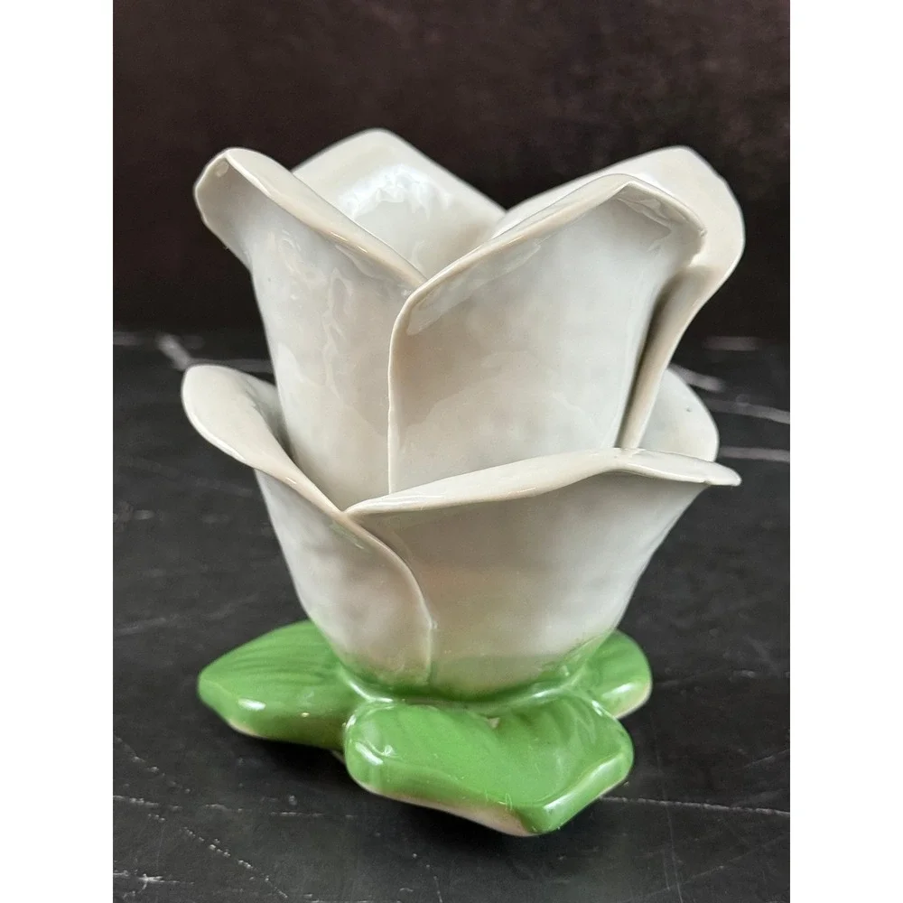 Vintage Bloom Rite Clay Ceramic Flower Shape Votive Candle Holder 4in X 3in